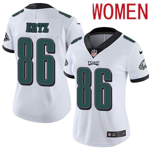 Women Philadelphia Eagles 86 Zach Ertz Nike White Vapor Limited NFL Jersey